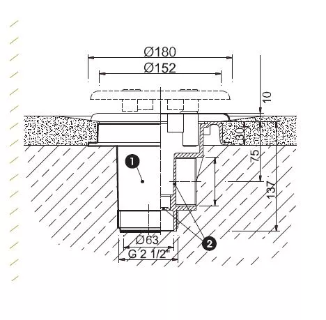 MTS Bodenablauf ABScw 2" BI. Niro BEB 