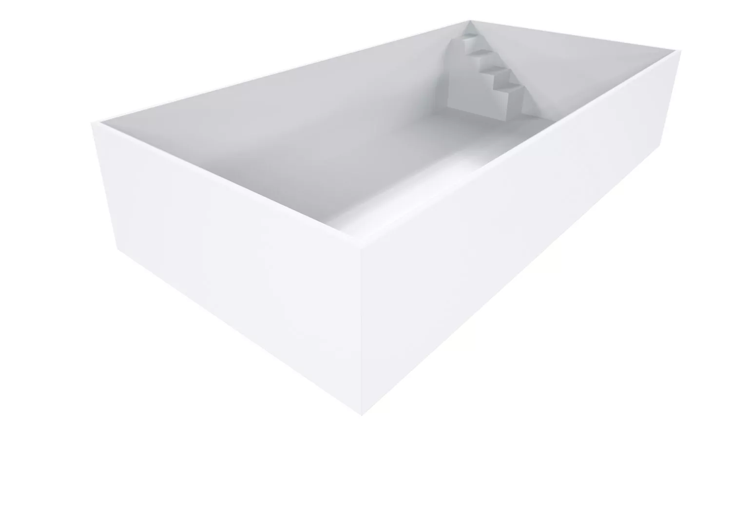 Isotherm-Pool hellgrau mit Ecktreppe Variofit