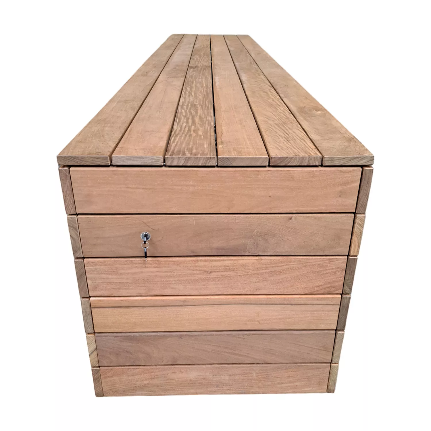holz-box-seite Poolpowershop Aufrollvorrichtung für Poolrolladen - 3,00 m Breite, Silbergrau Aluminium