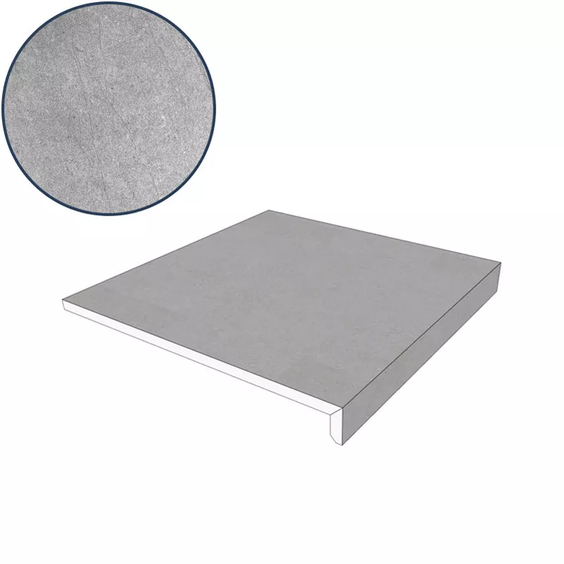 Scandi Roc Ceramica Firenze Exclusive Size Nordic Silver Grey Beckenrandstein - 60 x 60 cm