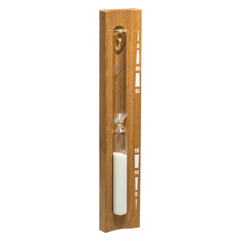 Sauna Sanduhr Thermoholz mit weißem Sand 