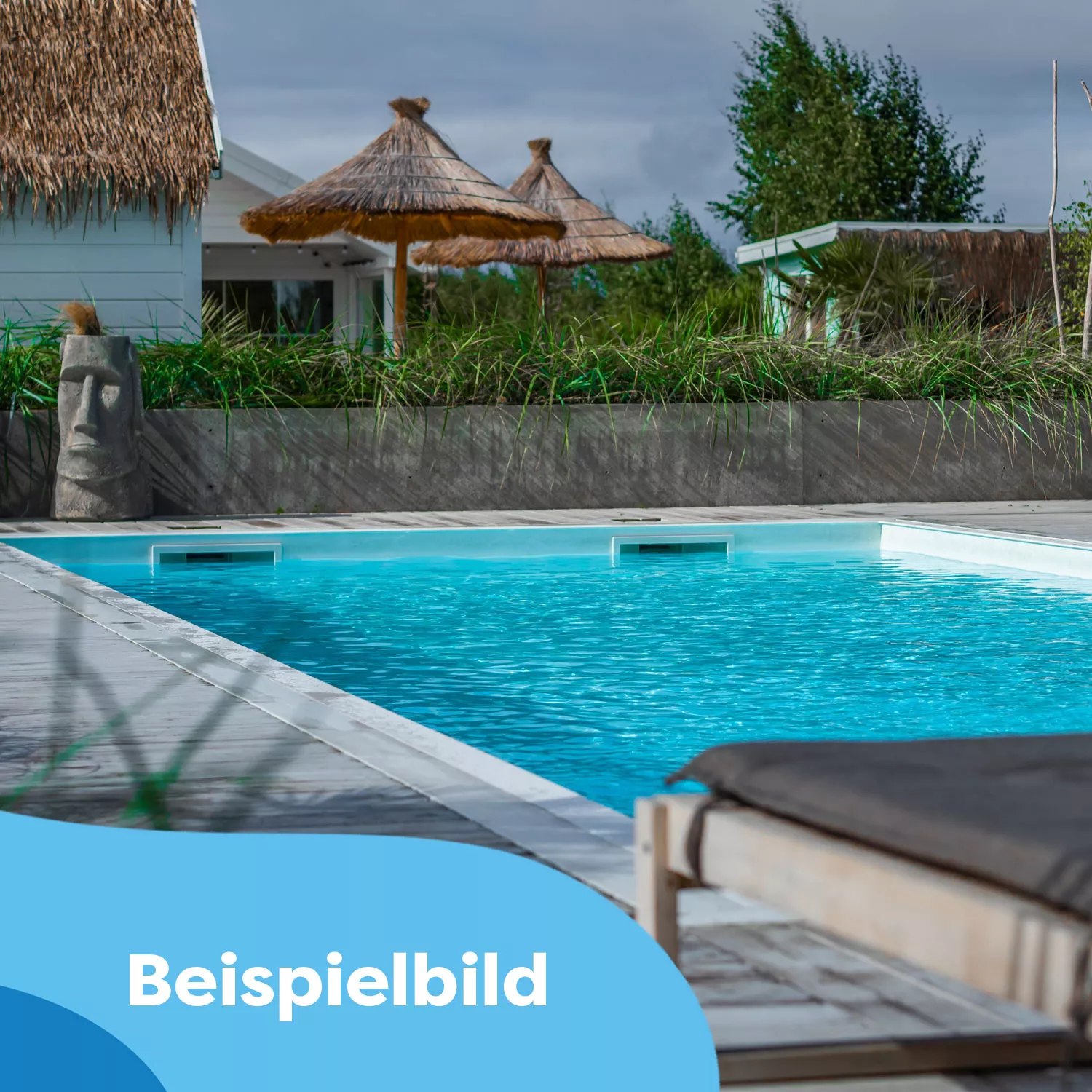 PP-Pool Komplettset Premium Weiß mit Horizon-Überdachung - 5,00 x 3,00 x 1,36 m