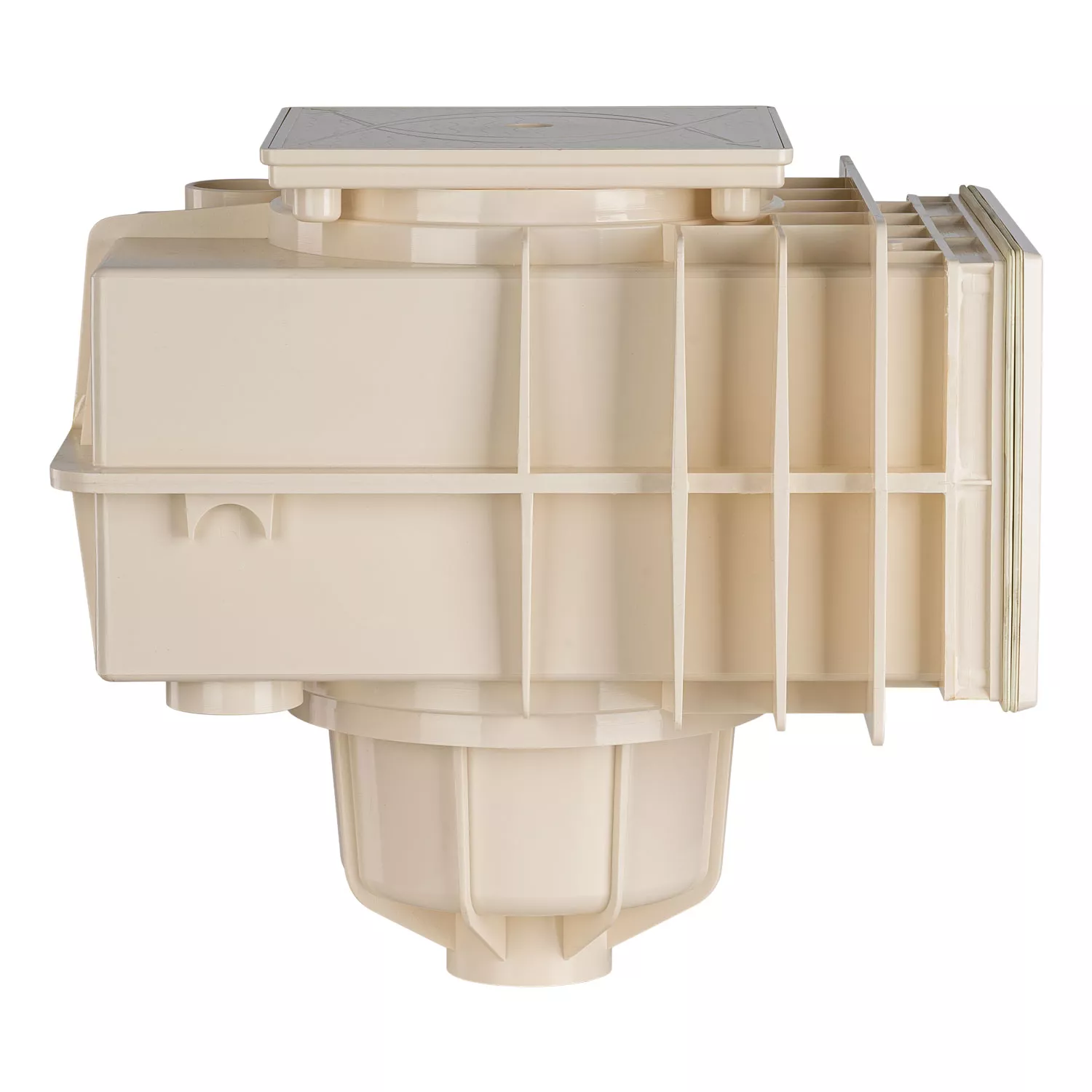 MTS Einbauskimmer V20 mit ABS Flansch für Folienbecken cremeweiß