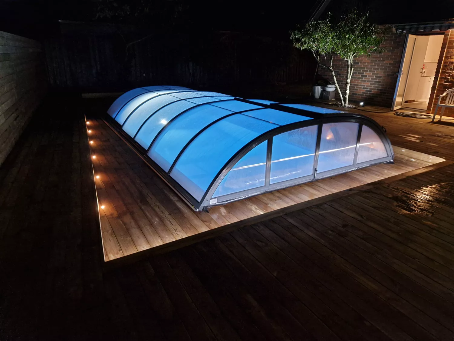 PP-Pool Komplettset Premium Blau mit Horizon-Überdachung - 8,00 x 3,00 x 1,36 m