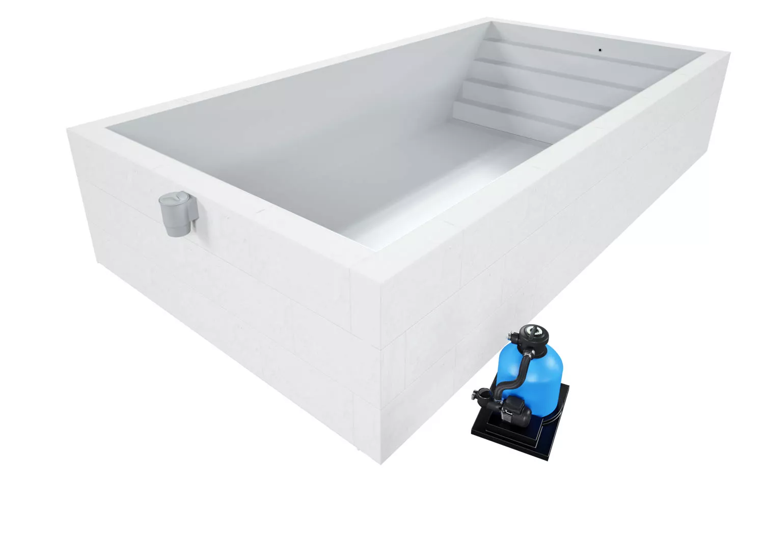 Studio_Styroporpool-Hellgrau-S-Colossos-BasicHQ-001 Styroporpool Komplettset Basic Hellgrau mit Treppe Colossos - 600 x 300 x 150 cm