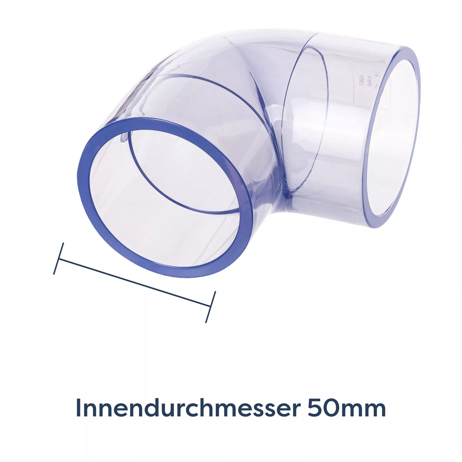 pvc-winkel-90-grad-transparent50 PVC Winkel 90 Grad transparent - d 50 mm