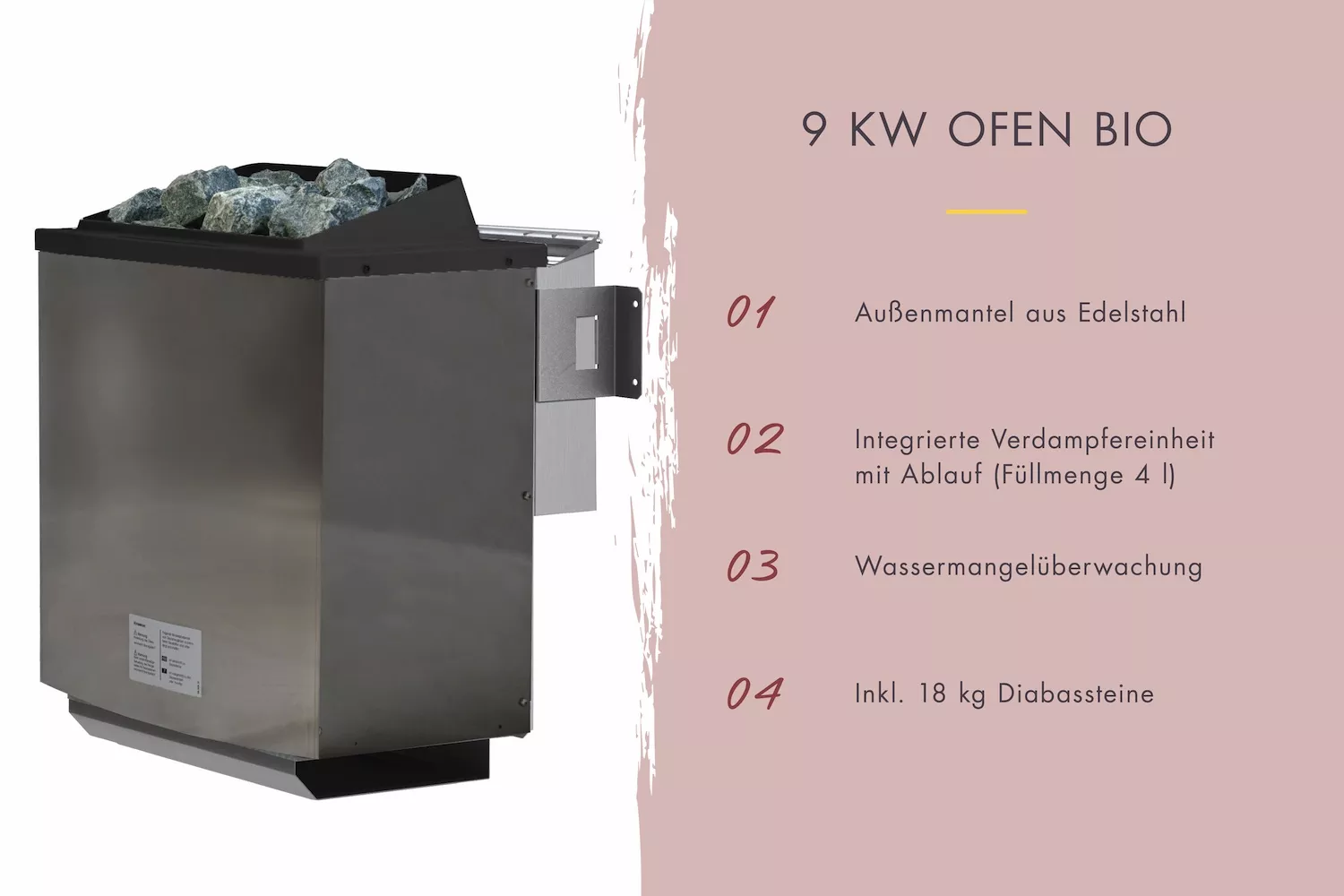 Karibu Saunahaus Taija 2 mit Anbaudach naturbelassen/ anthrazit mit 9 kW Bio-Kombi-Saunaofen und ext. Steuerung