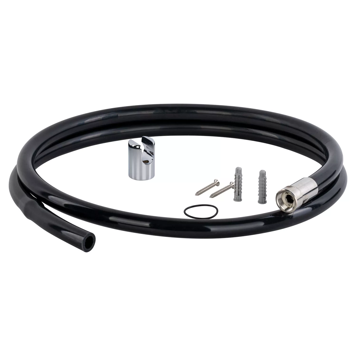 Knauss Kneippschlauch schwarz Vollstrahlschlauch inkl. Halterung - 2m