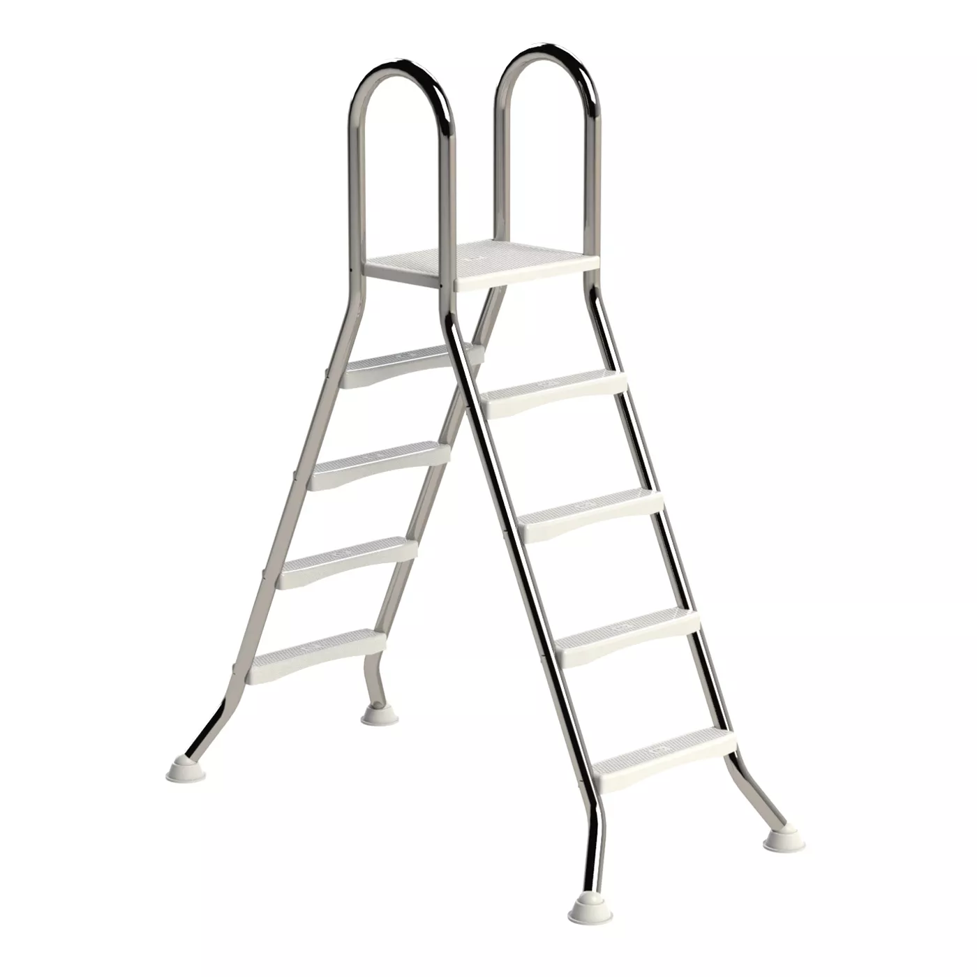 Ideal Edelstahl Poolleiter für Aufstellbecken mit Kunststoffstufen