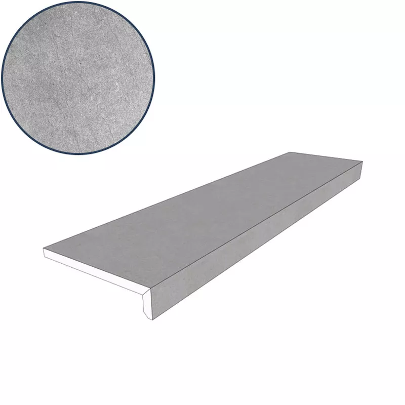 Scandi Roc Ceramica Firenze Exclusive Size Nordic Silver Grey Beckenrandstein - 120 x 29,5 cm