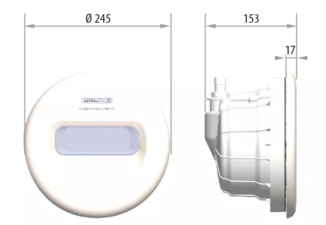 Einsatz LumiPlus Design mit ABS Blende in weiß 12 Volt weiß