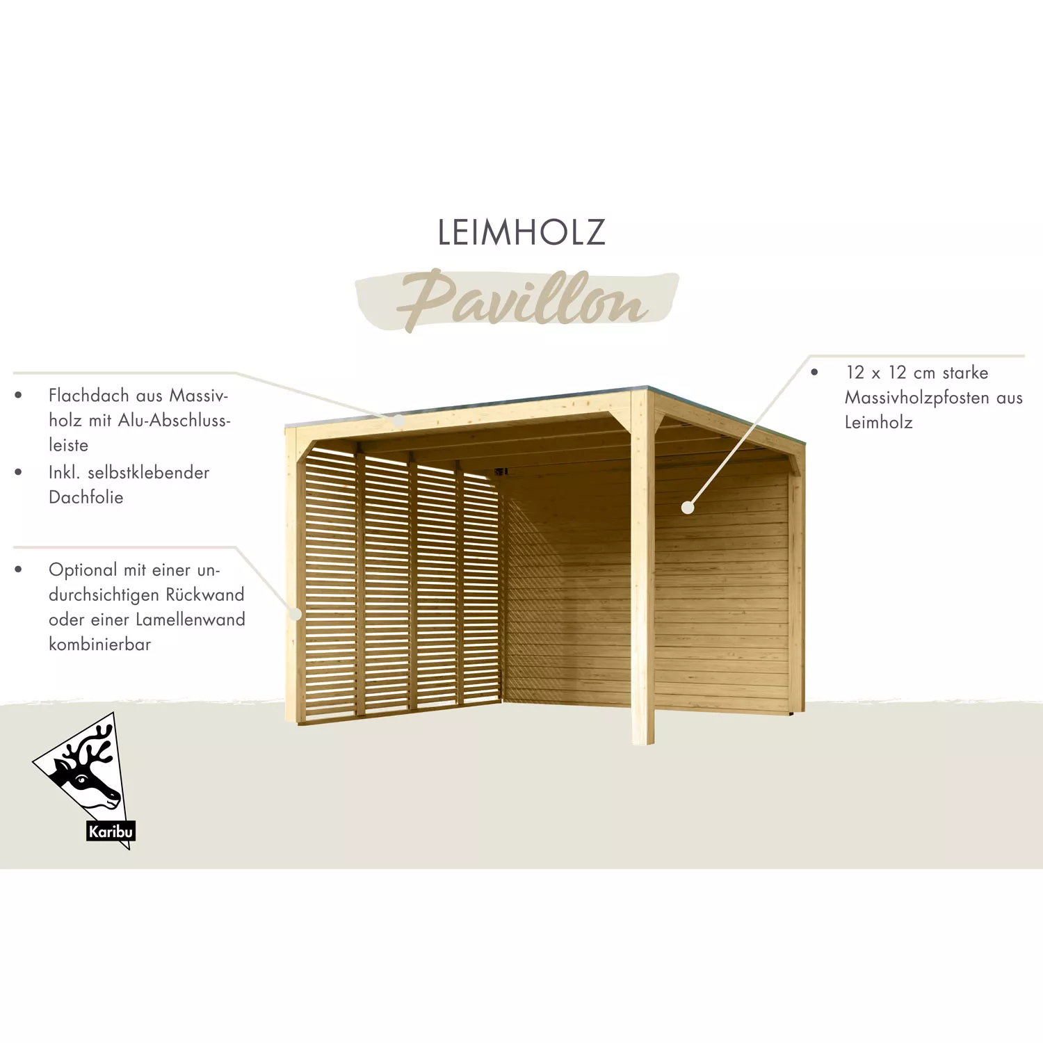 Karibu Pavillon Cubus - ohne Anbau