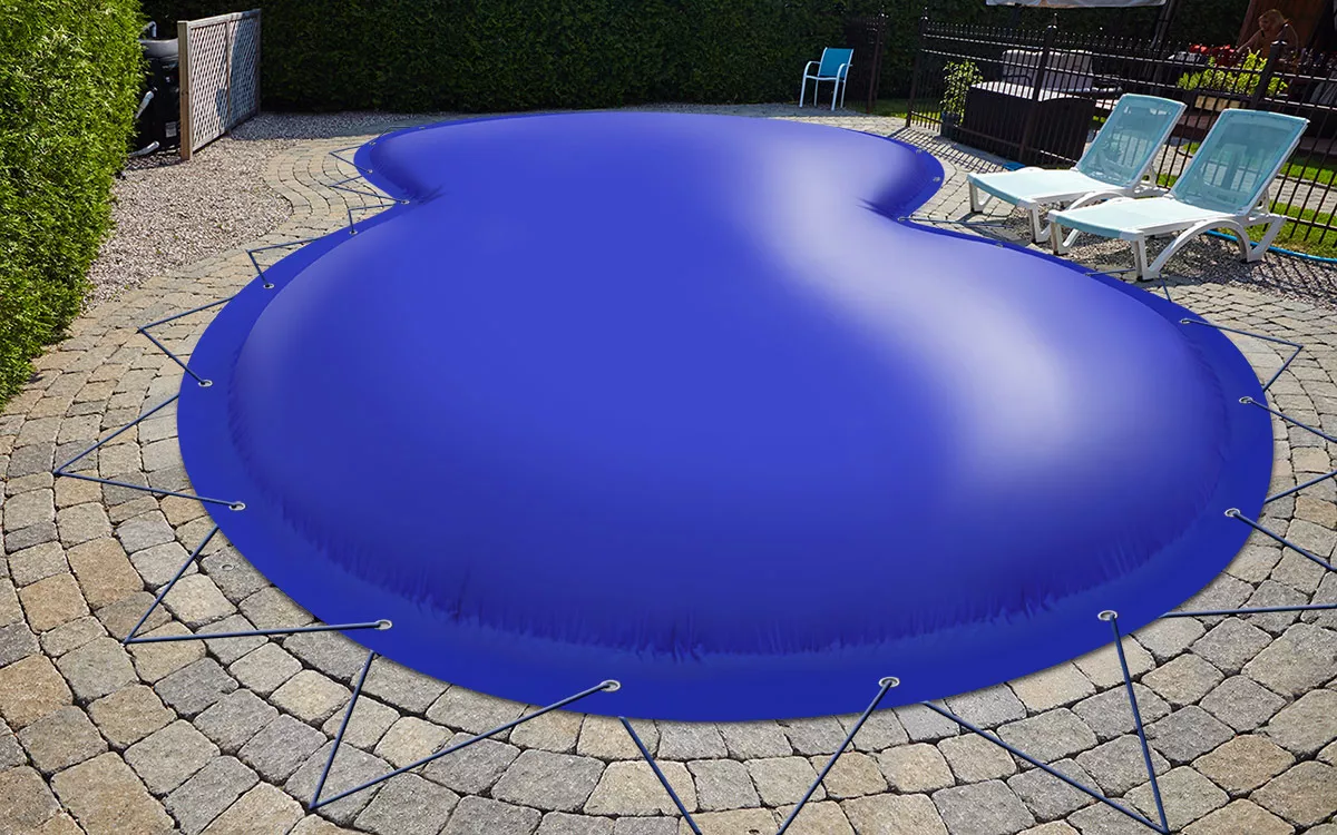 Aufblasbare Poolabdeckung Achtformbecken blau 