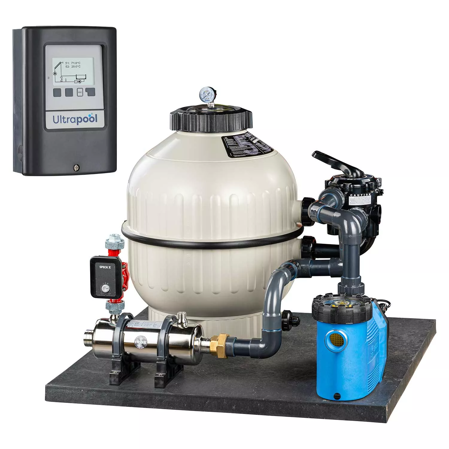 Heizfilteranlage-Cantabric_ultrapool-poolsteuerung_1_2 Heizfilteranlage Cantabric 400 mm mit Prime 7 230 Volt