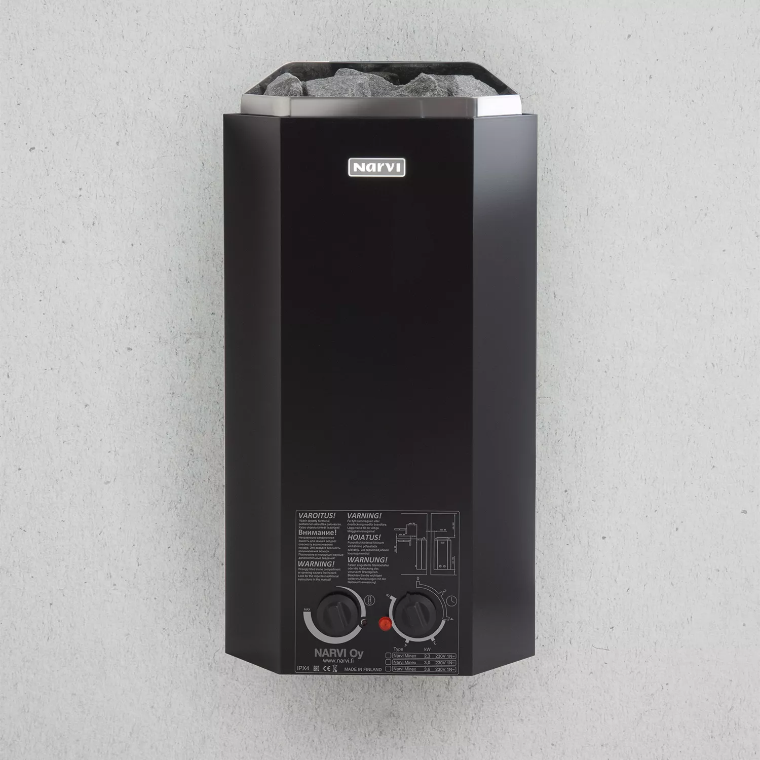 Narvi_Minex_Schwarz_Saunaofen_inkl_Steuerung3 Narvi Minex Saunaofen mit integr. Steuerung - 3,6 kW