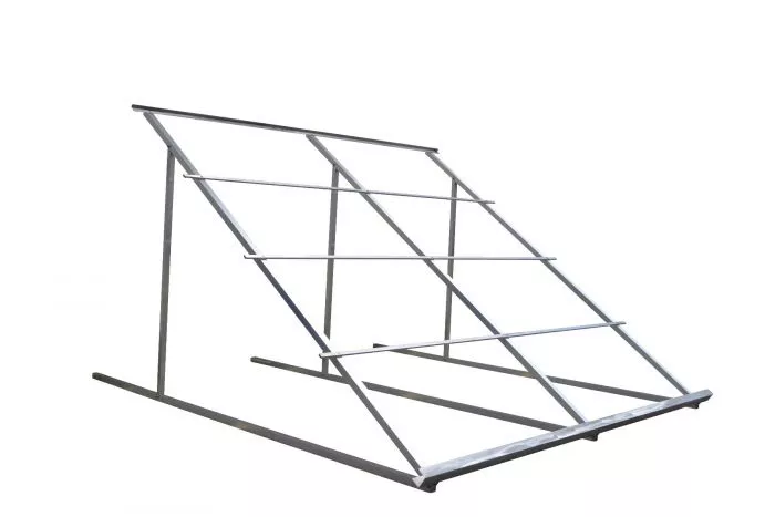 Aufständerung für 6 OKU Solarabsorber 1000 hochkant montiert