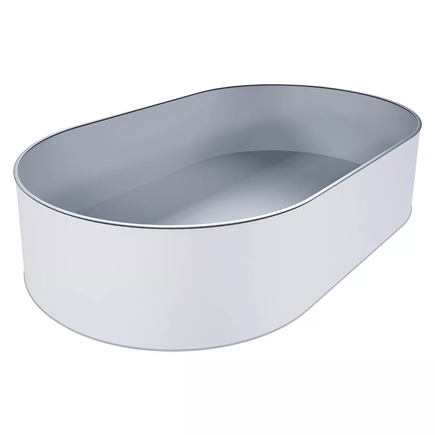 Stahlwandpool Oval Grau mit Alu Handlauf - 3,60 m x 7,37 m x 1,20 m