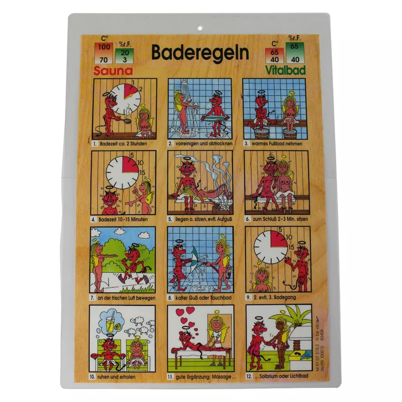 Baderegeln für Sauna und Vitalbad 
