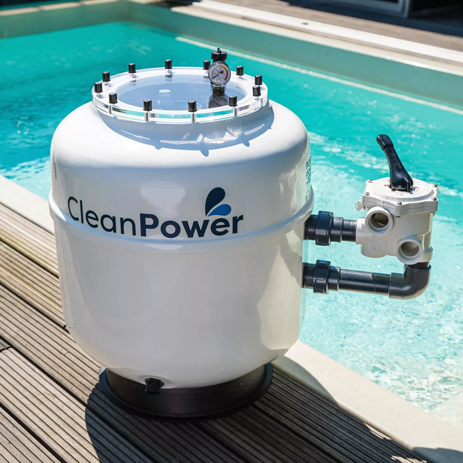 sandfilterbehaelter-clean-power-1 Sandfilterbehälter Poolpowershop CleanPower Premium GFK - 610 mm