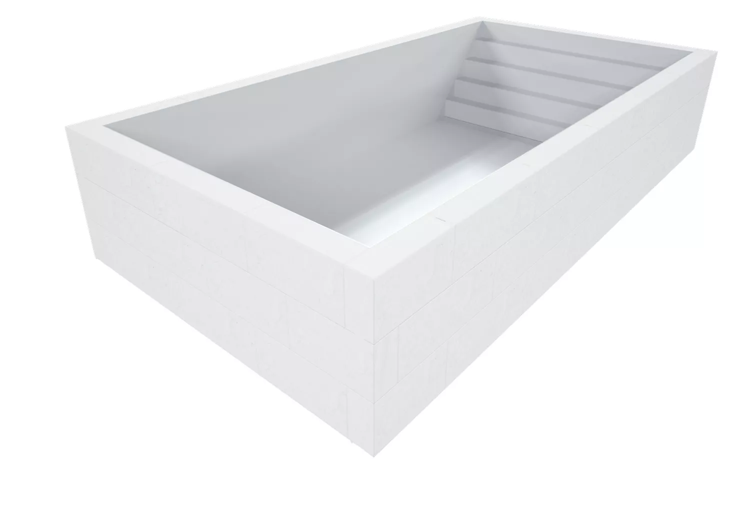Styroporpool Hellgrau mit Treppe Colossos - 600 x 300 x 150 cm