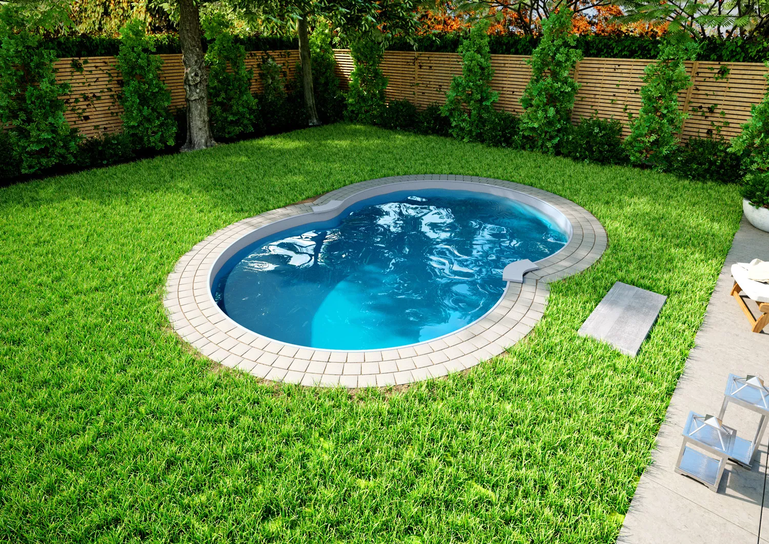 Stahlwandpool Achtform Grau 0,8 - 3,60m x 6,25m x 1,35m
