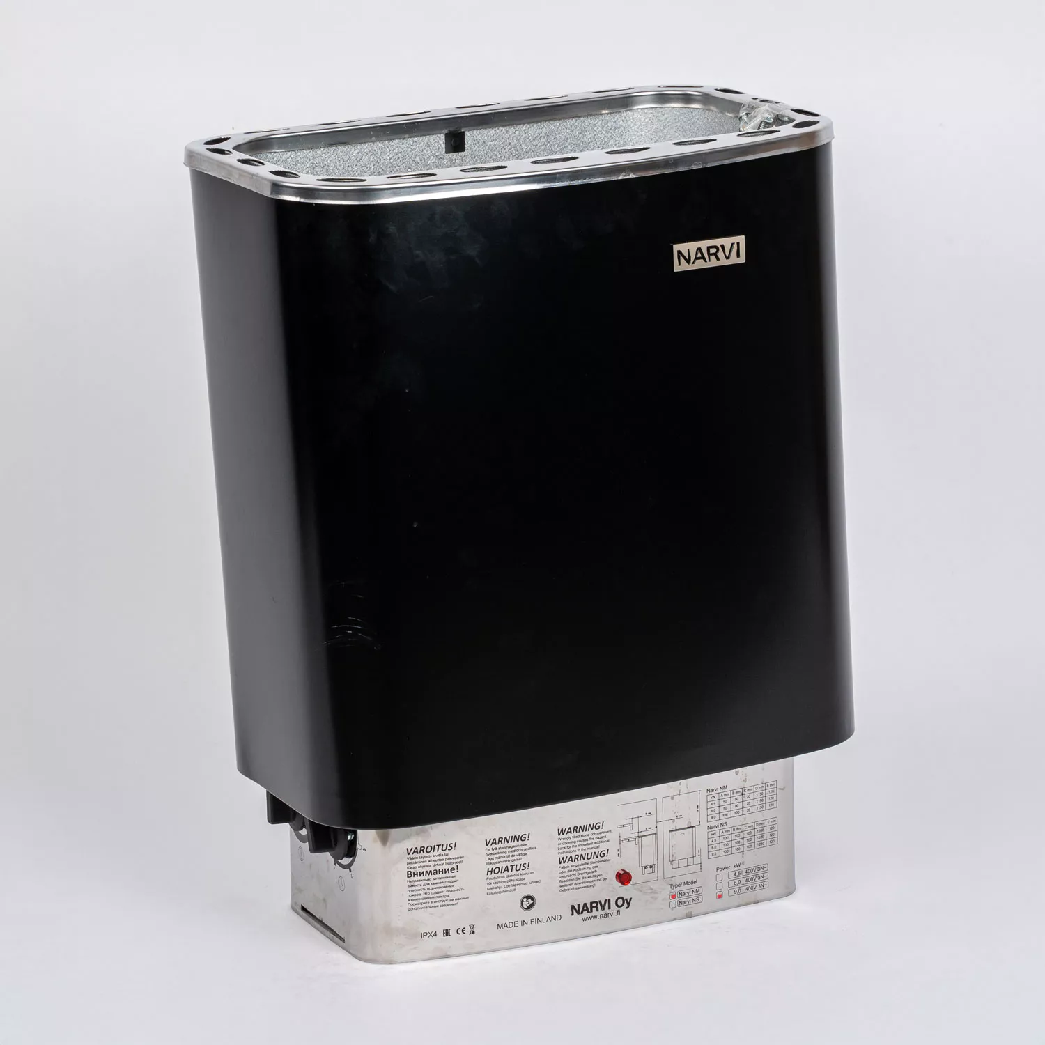 narvi-fjall-900-fg Narvi Fjäll 900 Schwarz Saunaofen mit integr. Steuerung - 9 kW - B-Ware