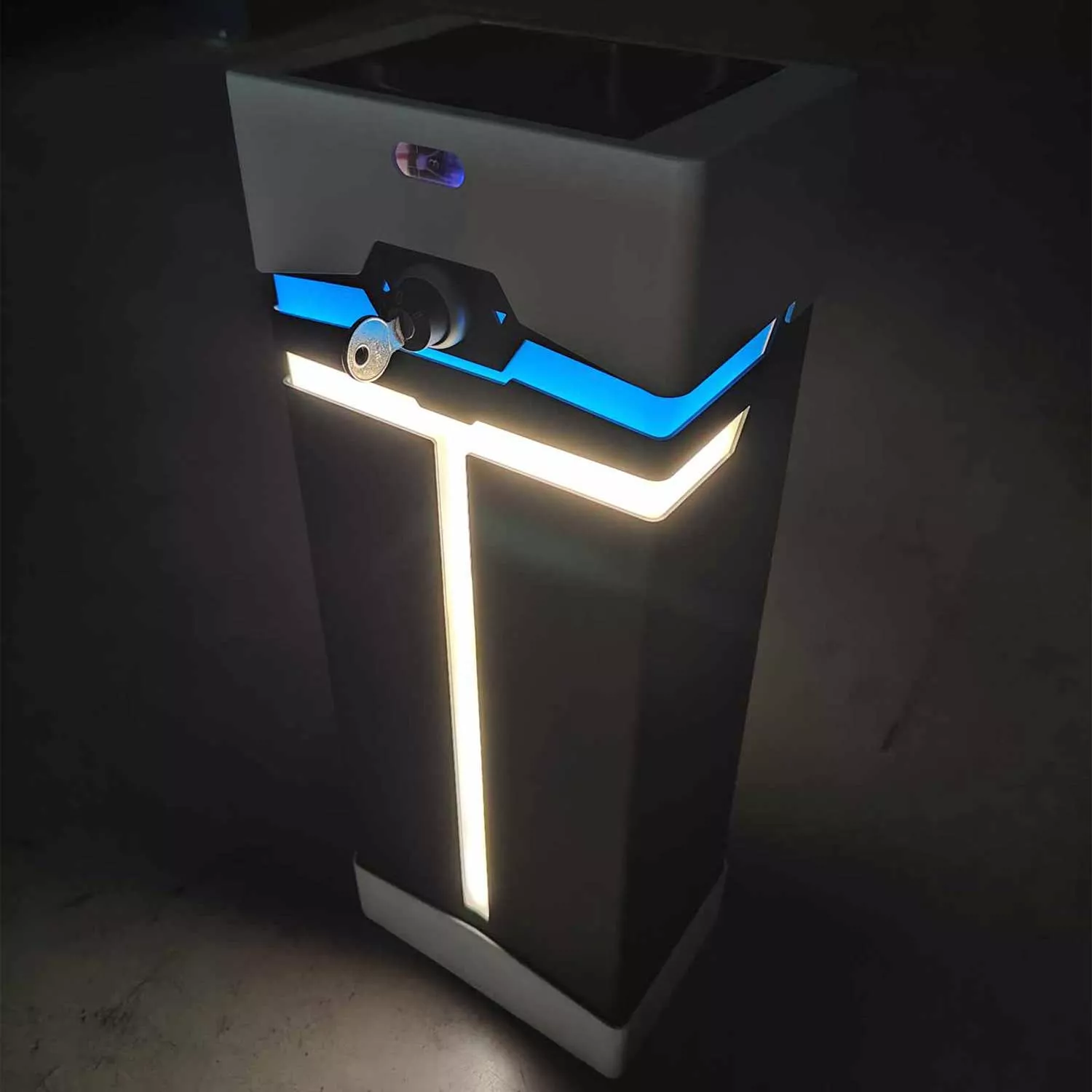 Poolpowershop Oberflur Aufrollvorrichtung T-Light - weiß-grau