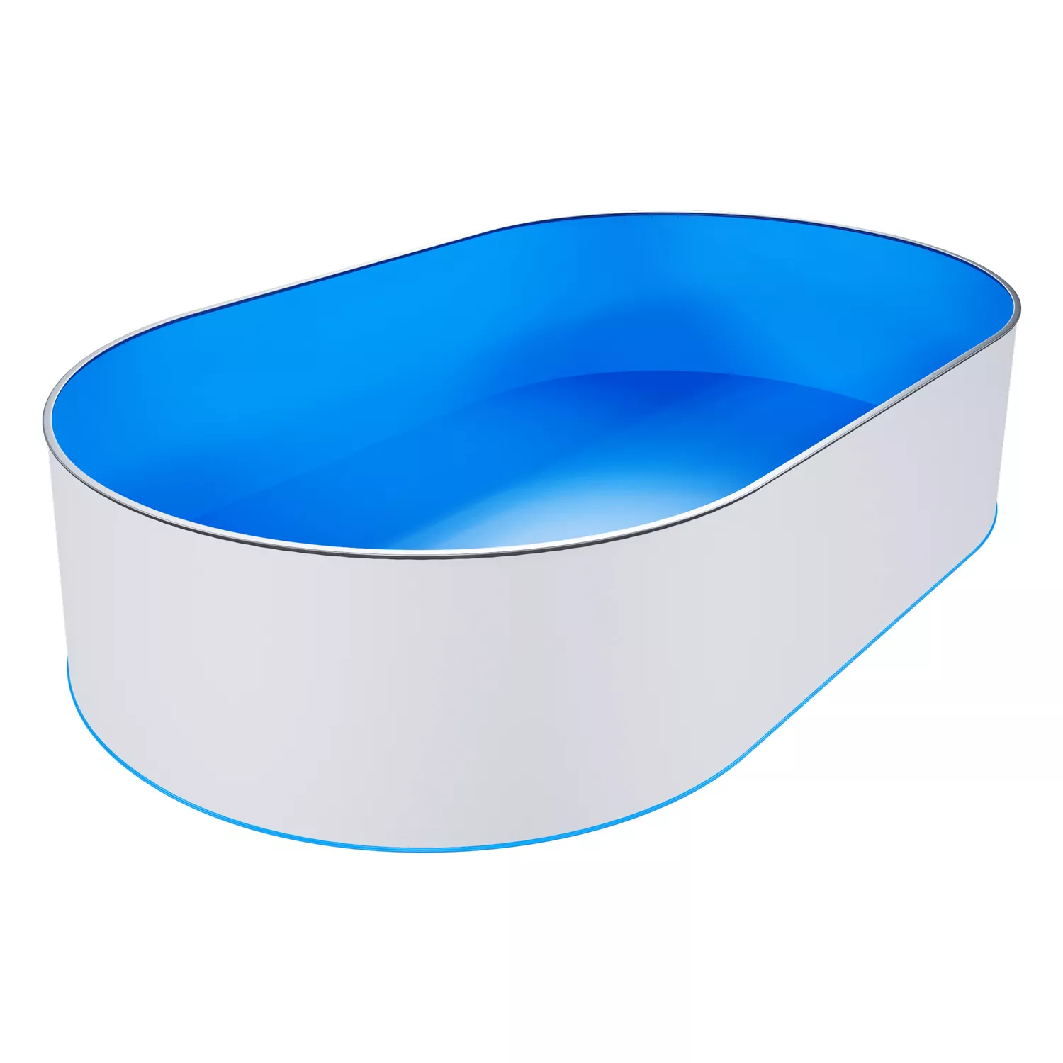 Stahlwandpool Oval Blau mit Alu Handlauf - 3,20 m x 5,25 m x 1,20 m