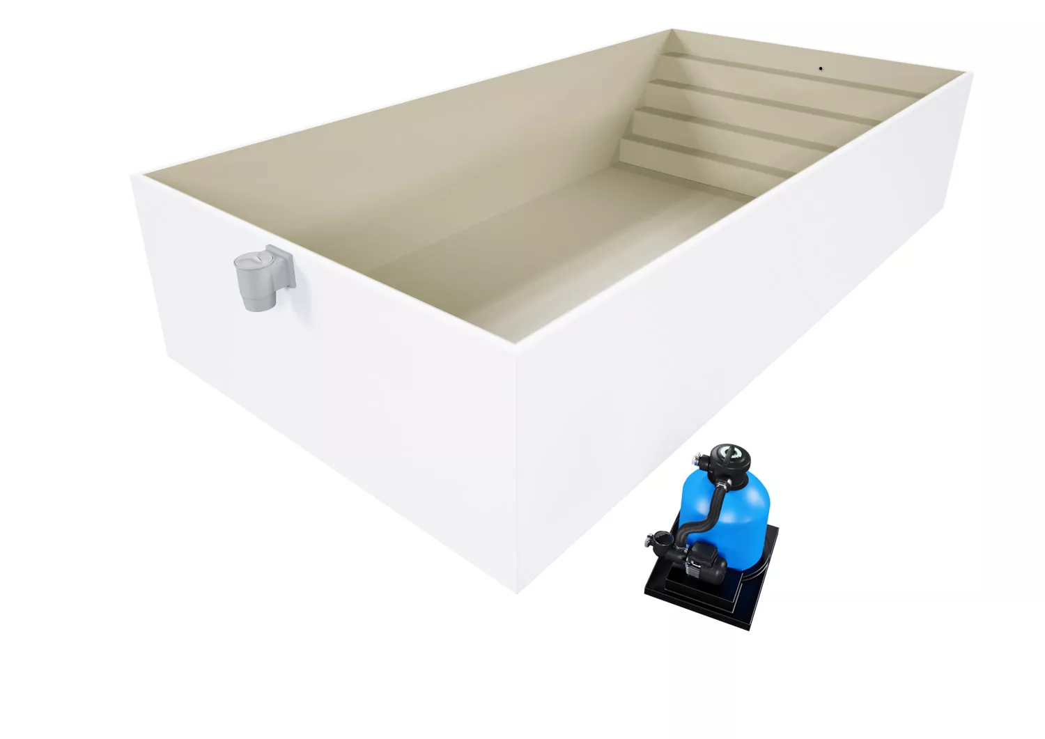 Isotherm-Pool Komplettset Basic sand mit Treppe Colossos