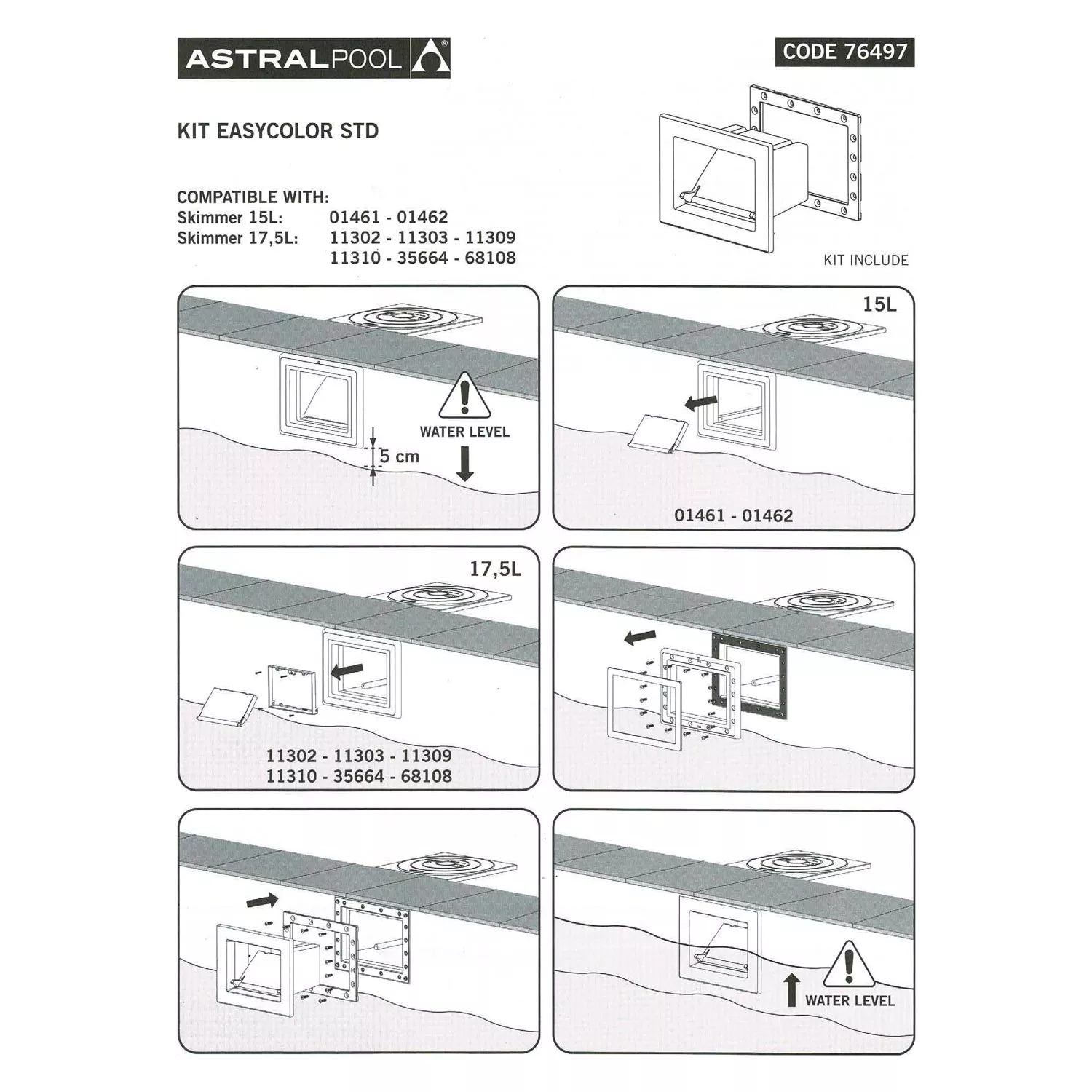 Astralpool Easycolor Skimmer Farbeinschub - hellgrau