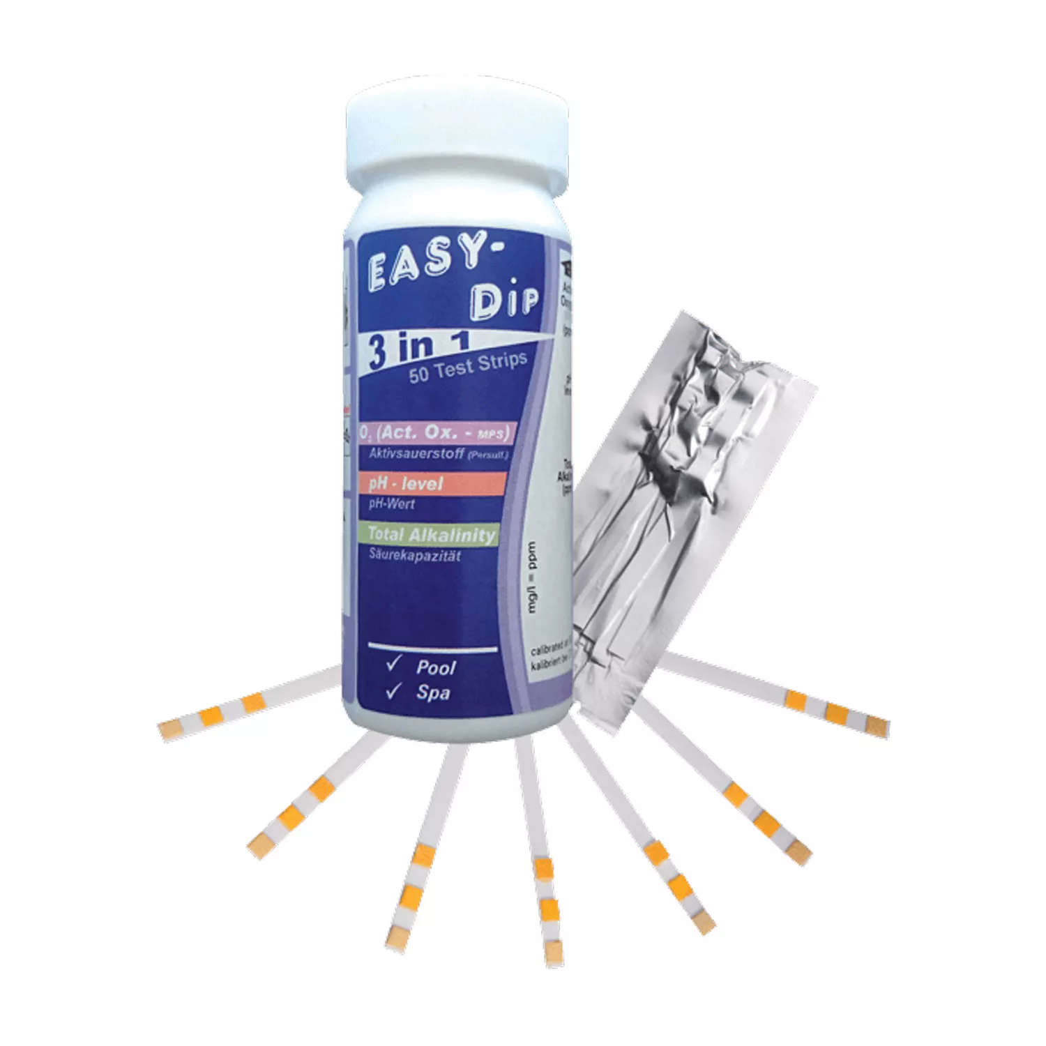 Water-I.D. Easy-Dip Teststreifen pH, Aktivsauerstoff und Gesamtalkalinität