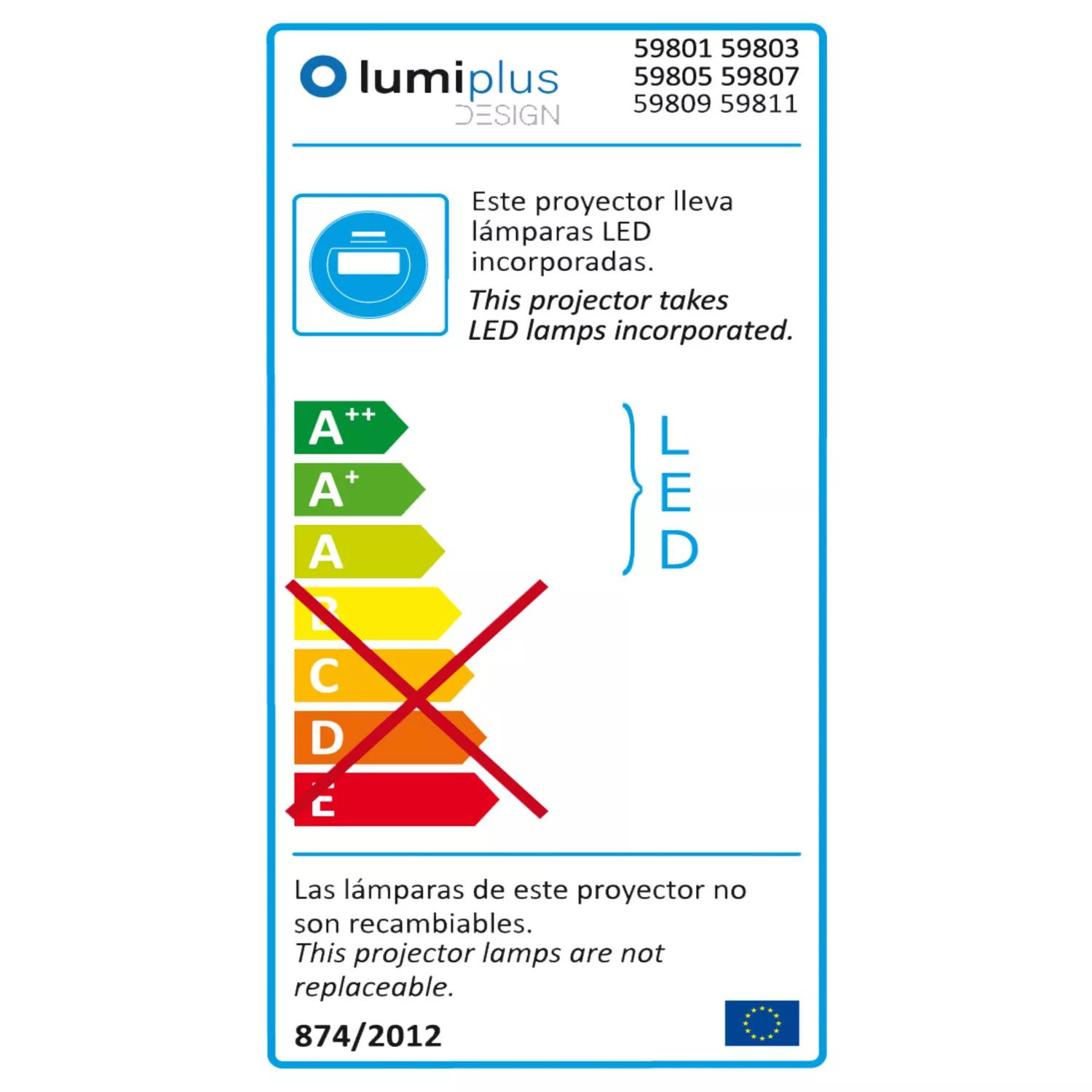 Einsatz LumiPlus Design mit ABS Blende in weiß 12 Volt weiß