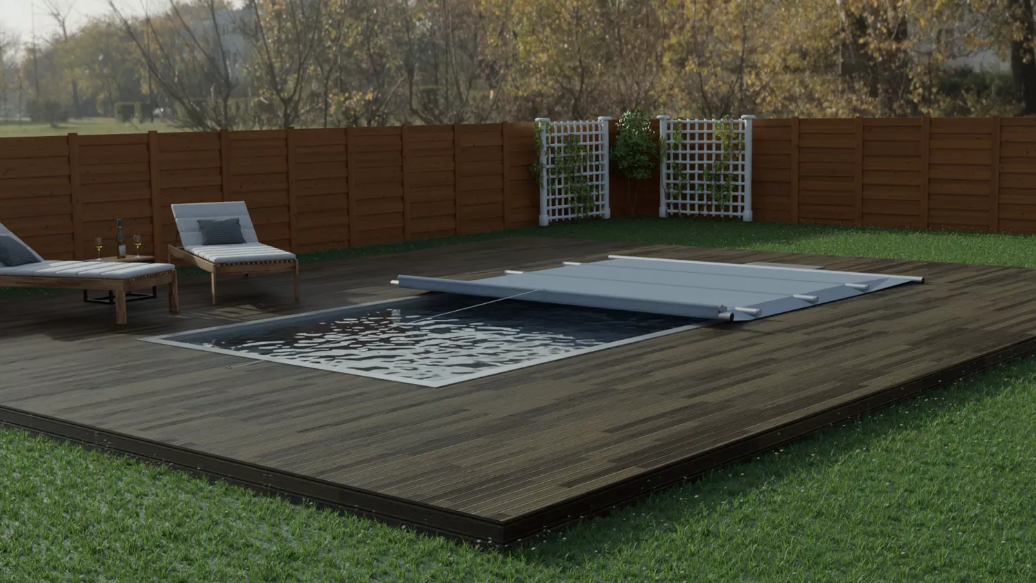 PP-Pool Komplettset Basic Blau mit Sicherheitsabdeckung