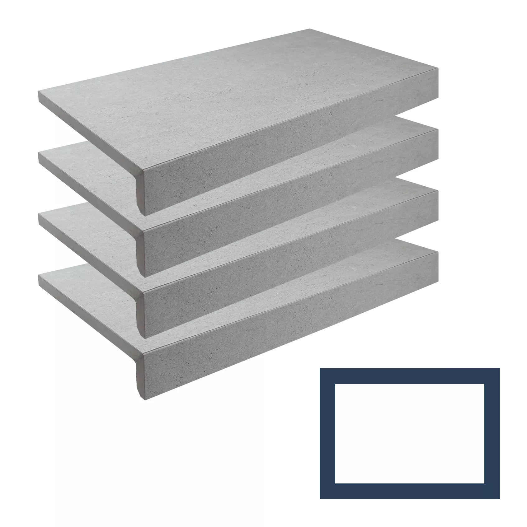 Scandi Roc Ceramica Firenze Nordic Silver Grey Beckenrandsteine Rechteckbecken