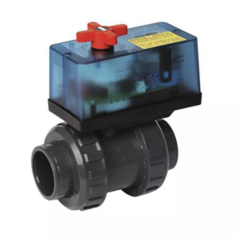 PVC Kugelhahn mit Stellantrieb 24 Volt 