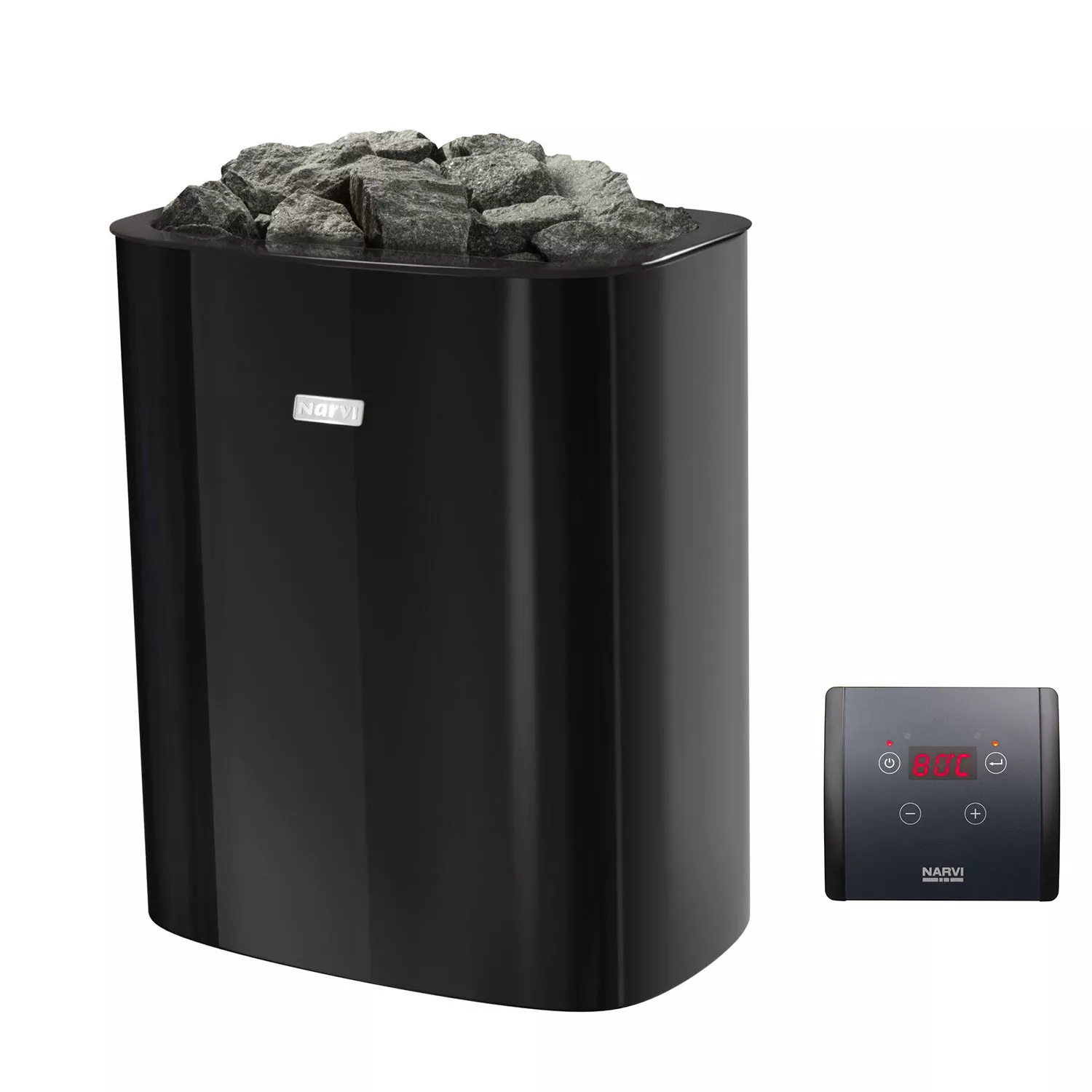 Narvi Aava Schwarz Saunaofen mit Steuerung N2014E - 6 kW