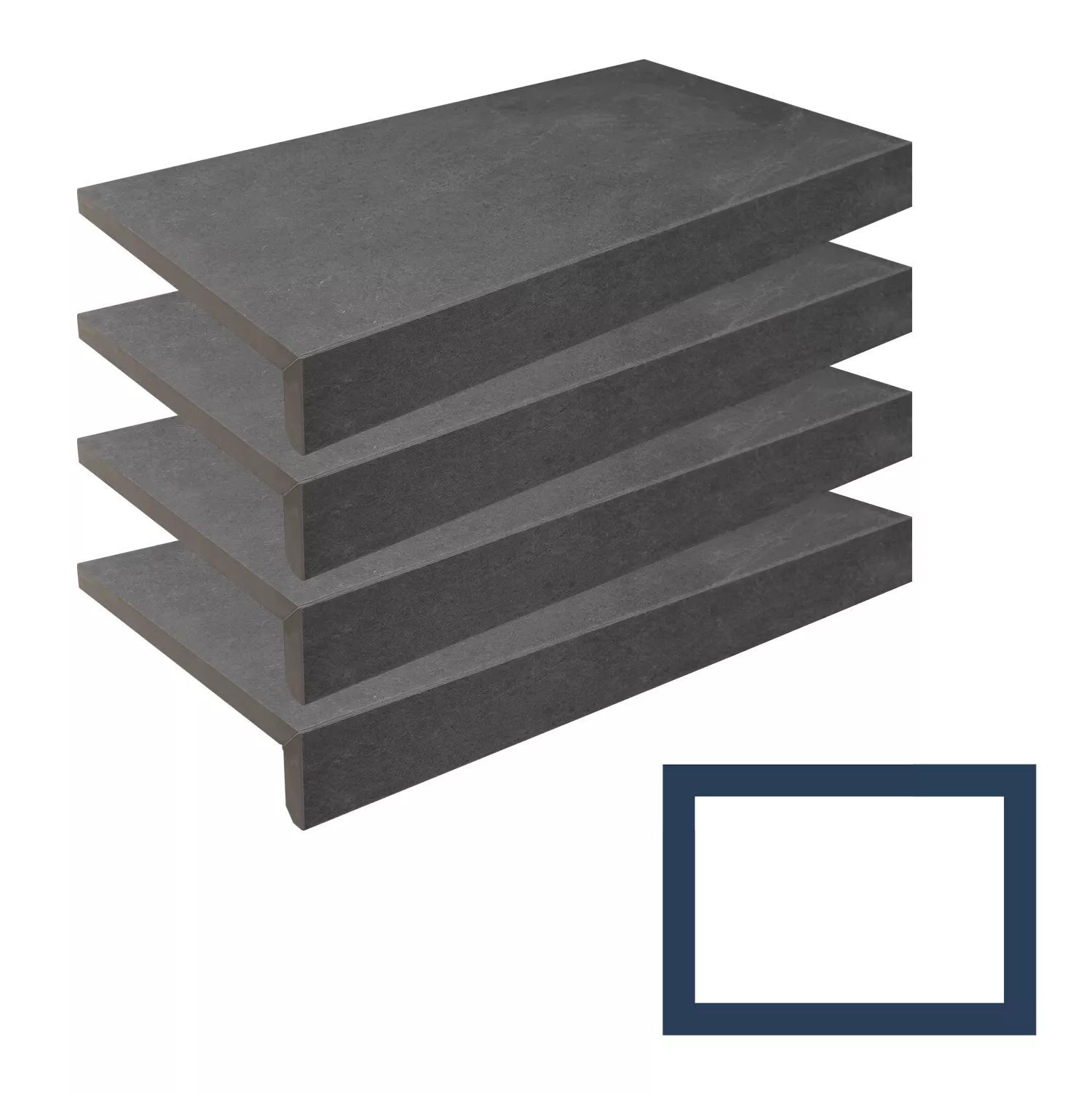 Scandi Roc Ceramica Firenze Royal Black Beckenrandsteine Rechteckbecken