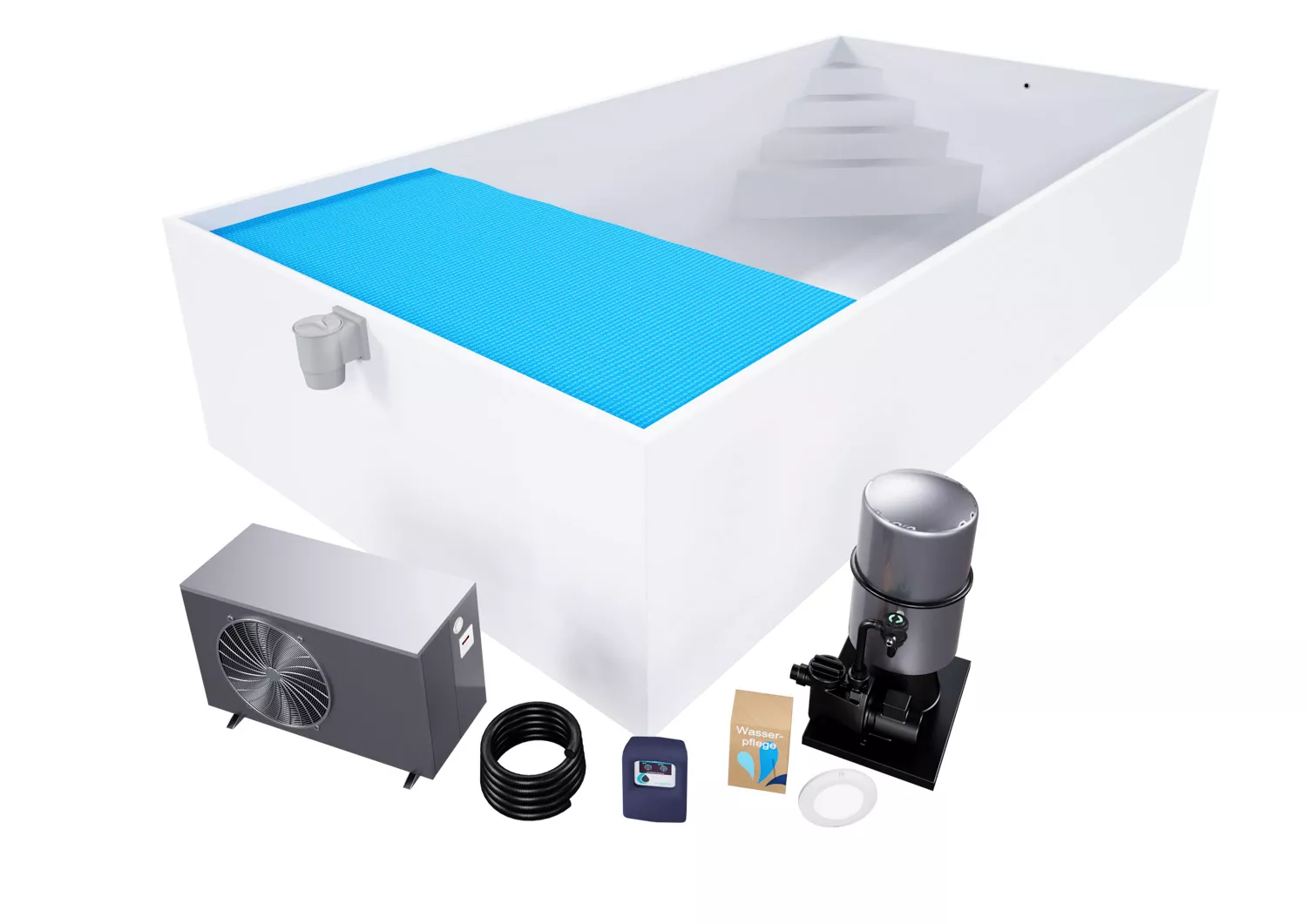 Isotherm-Pool_Komplettset_Premium_weiss_mit_Ecktreppe_Oblique_1 Isotherm-Pool Komplettset Premium weiß mit Ecktreppe Oblique