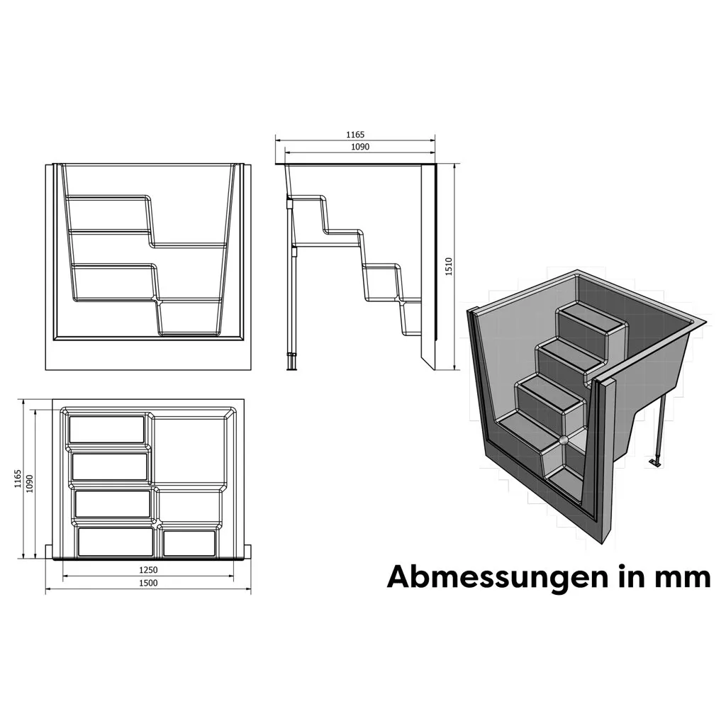 reku-polyester-pooltreppe-kanto-150-abmessungen Reku Polyester Pooltreppe Kanto 150 - weiß