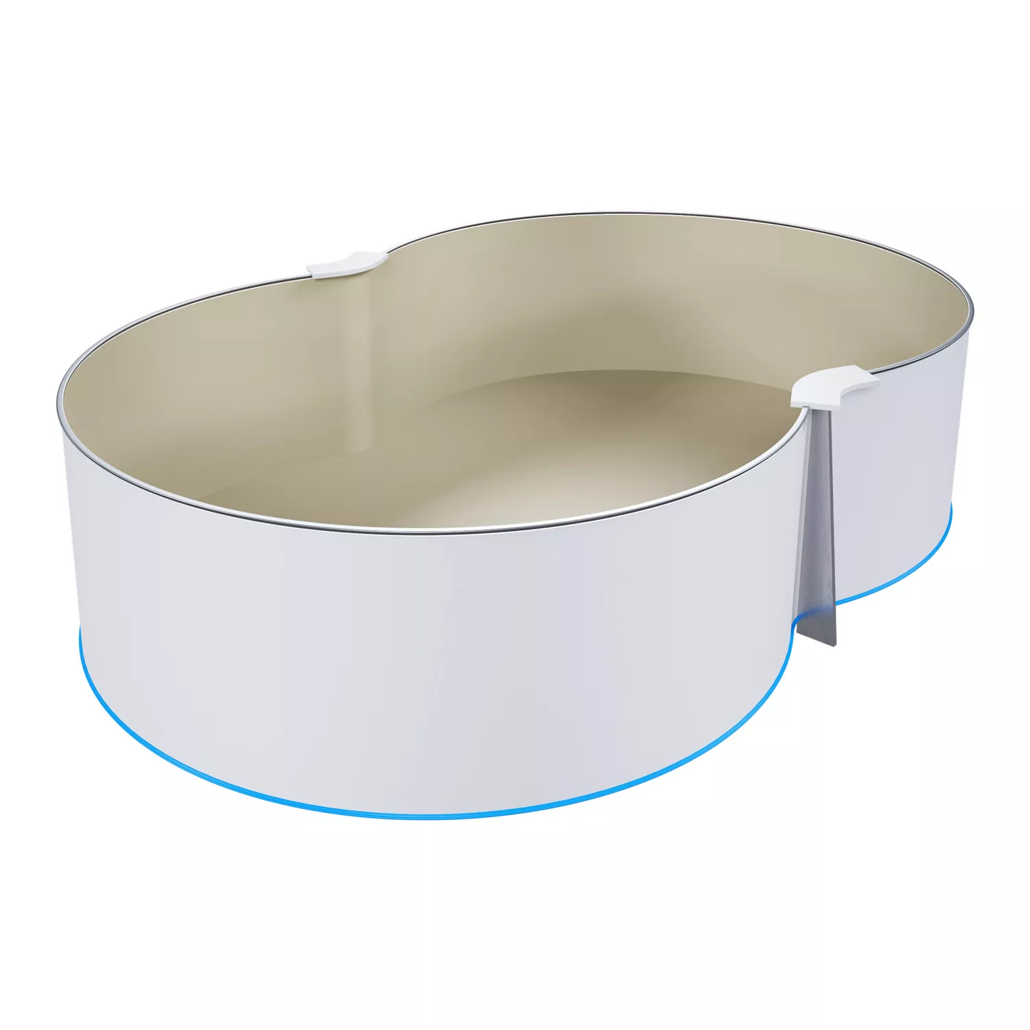 Stahlwandpool Achtform Sand mit Alu Handlauf - 3,20 m x 5,25 m x 1,20 m