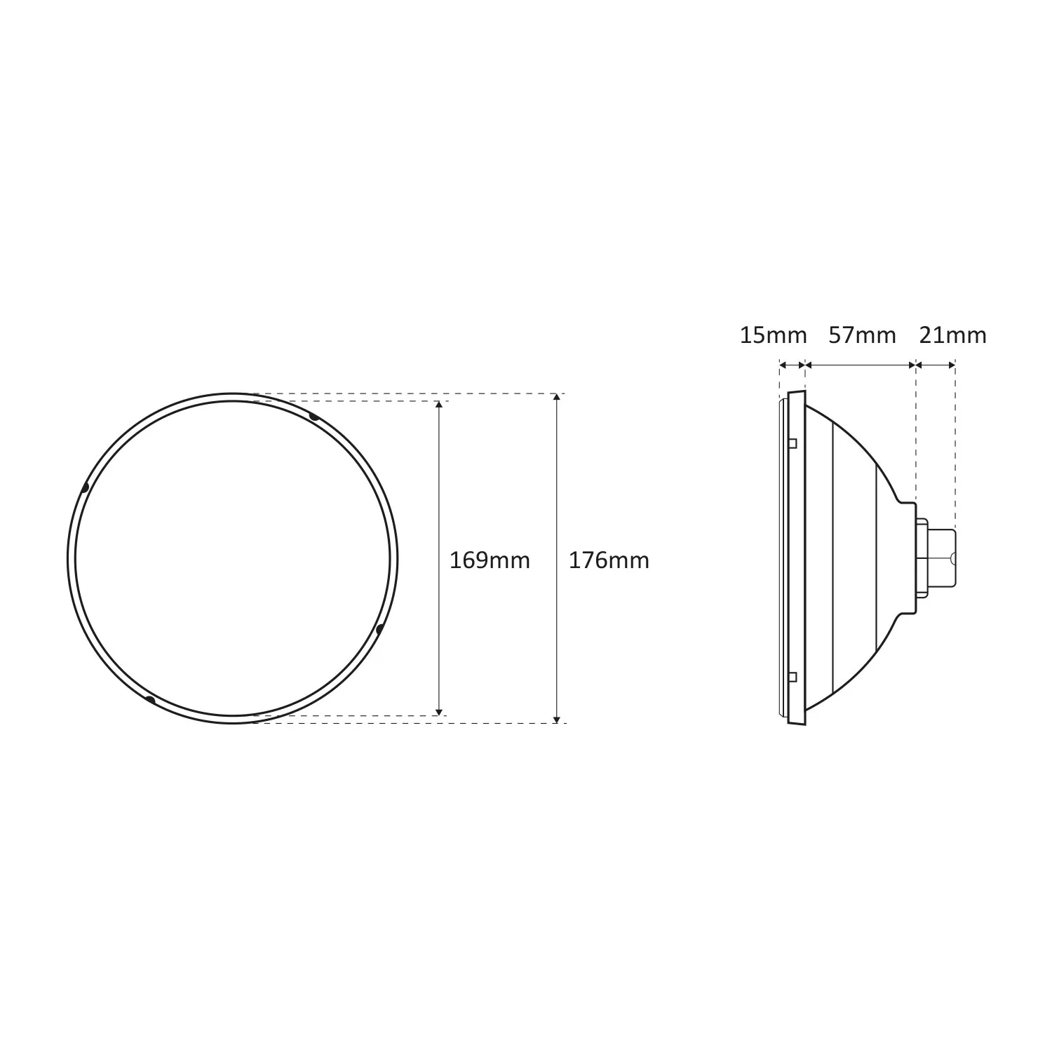 seamaid-led-par56-weiss-abmessungen Seamaid LED PAR 56 Ecoproof Scheinwerfereinsatz - Kaltweiß (6500 K)