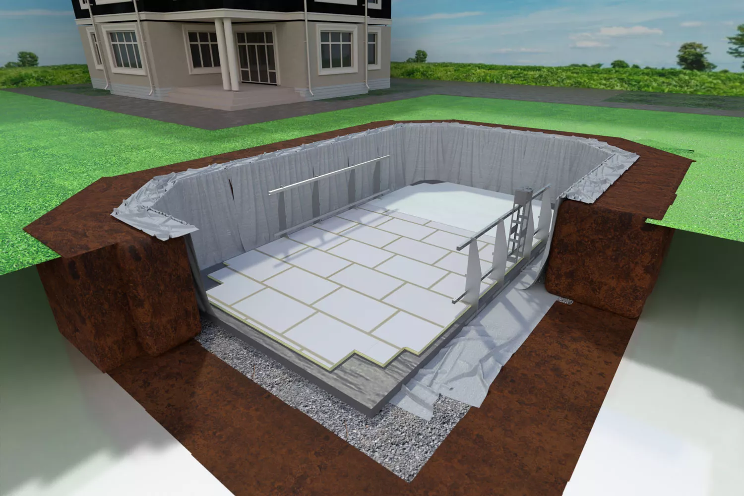 ConZero Komplettset für Ovalpools - 3,50 x 7,00 x 1,50 m