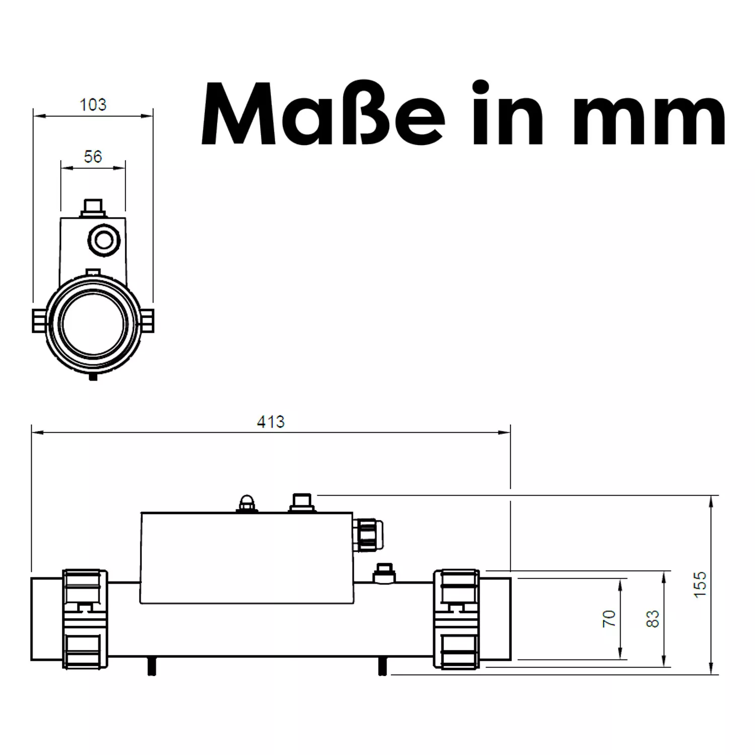 dapra-spa-line-elektrowaermetauscher-d-ewt-pro-abmessungen Dapra Spa Line Elektrowärmetauscher D-EWT-Pro 2 - Klebemuffe d 63 mm