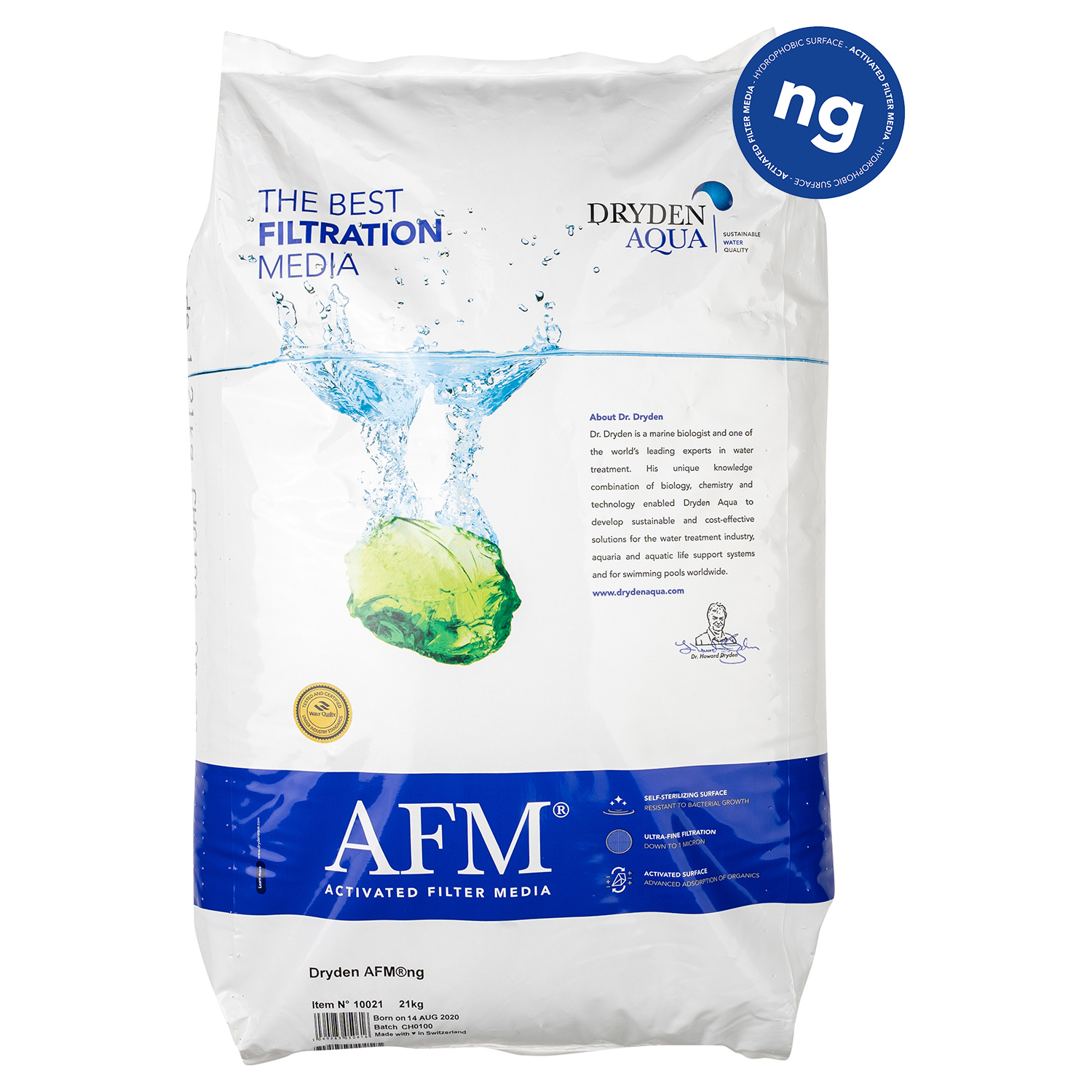 AFM ng Grade 1 Filterglas 21 kg 0.4 - 0.8 mm