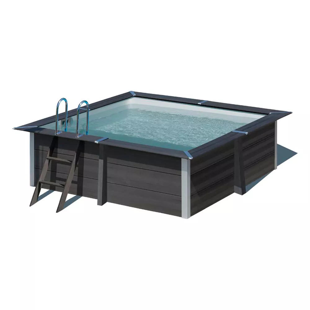 gre-wpc-pool-komplettset-rechteckig-28 Gre WPC Pool Komplettset Rechteckig Grau - 315 x 315 x 96 cm