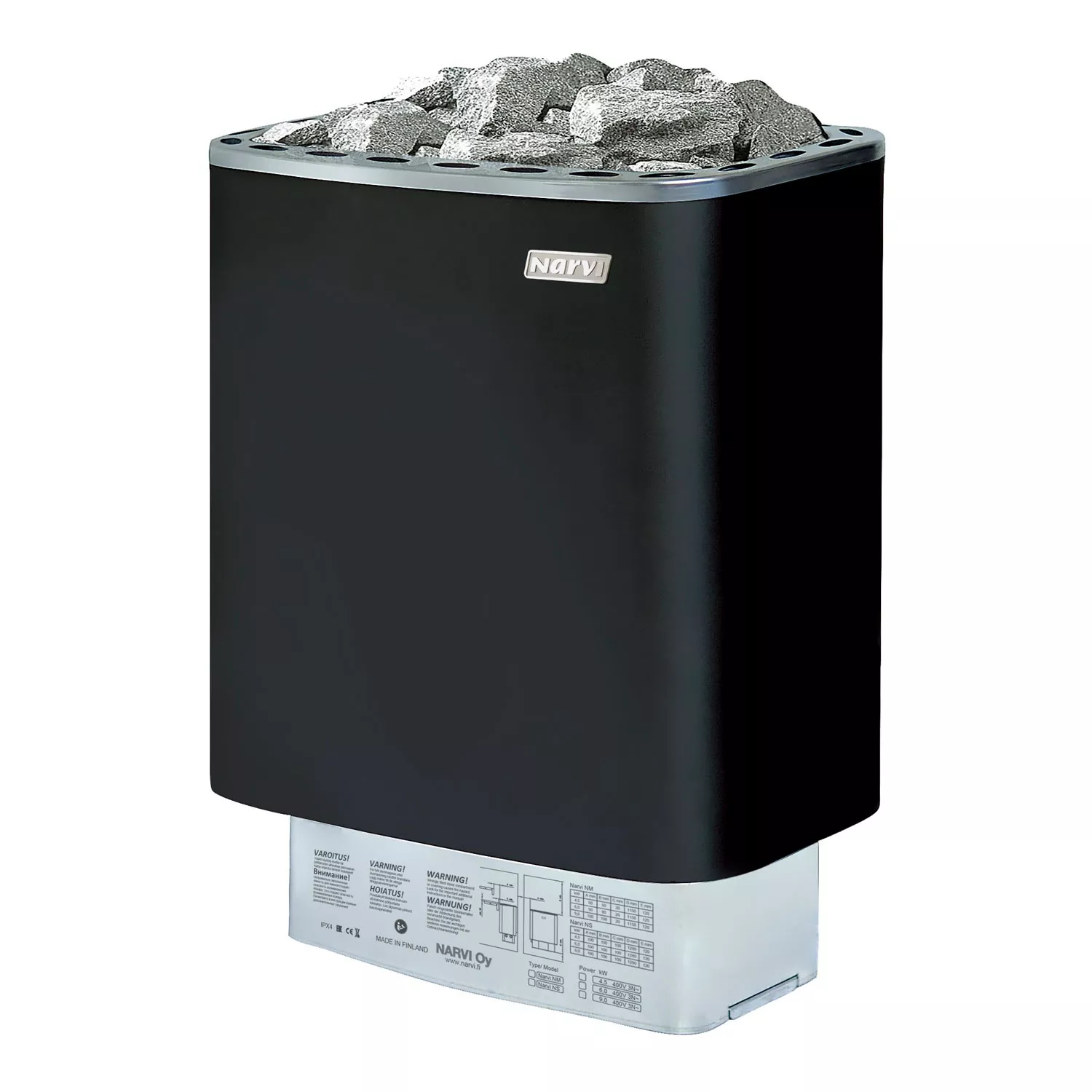 Narvi Fjäll E 600 Schwarz Saunaofen - 6 kW