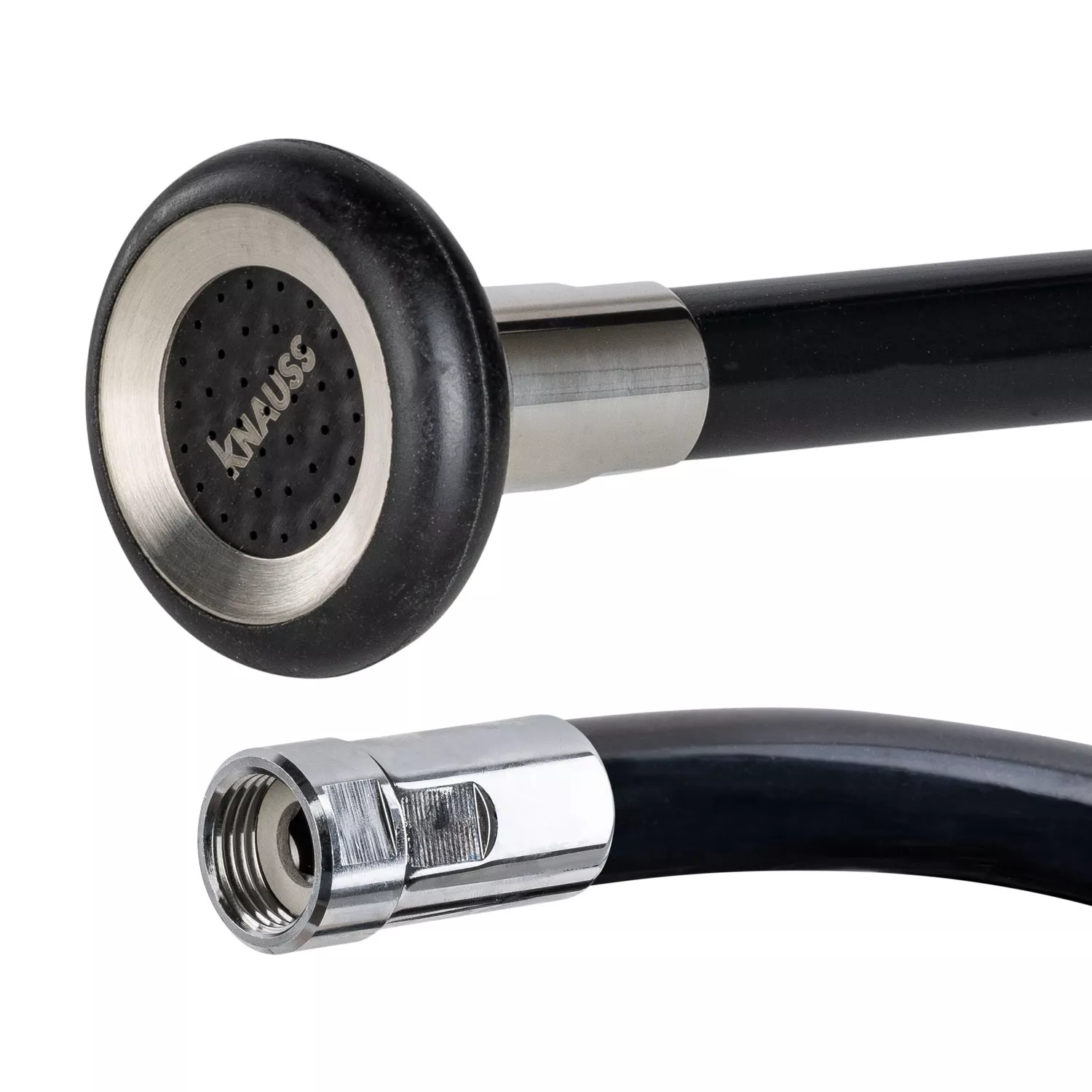 Knauss Kneippschlauch schwarz gummierte Siebstrahldüse inkl. Halterung - 2m
