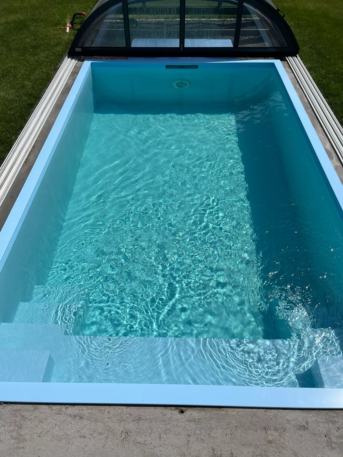 PP-Pool Komplettset Premium Blau mit Horizon-Überdachung - 8,00 x 3,00 x 1,36 m