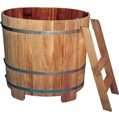 K51002 Sauna Tauchbecken Kambala 110 x 77 cm außen naturbelassen, innen transparent hygieneversiegelt