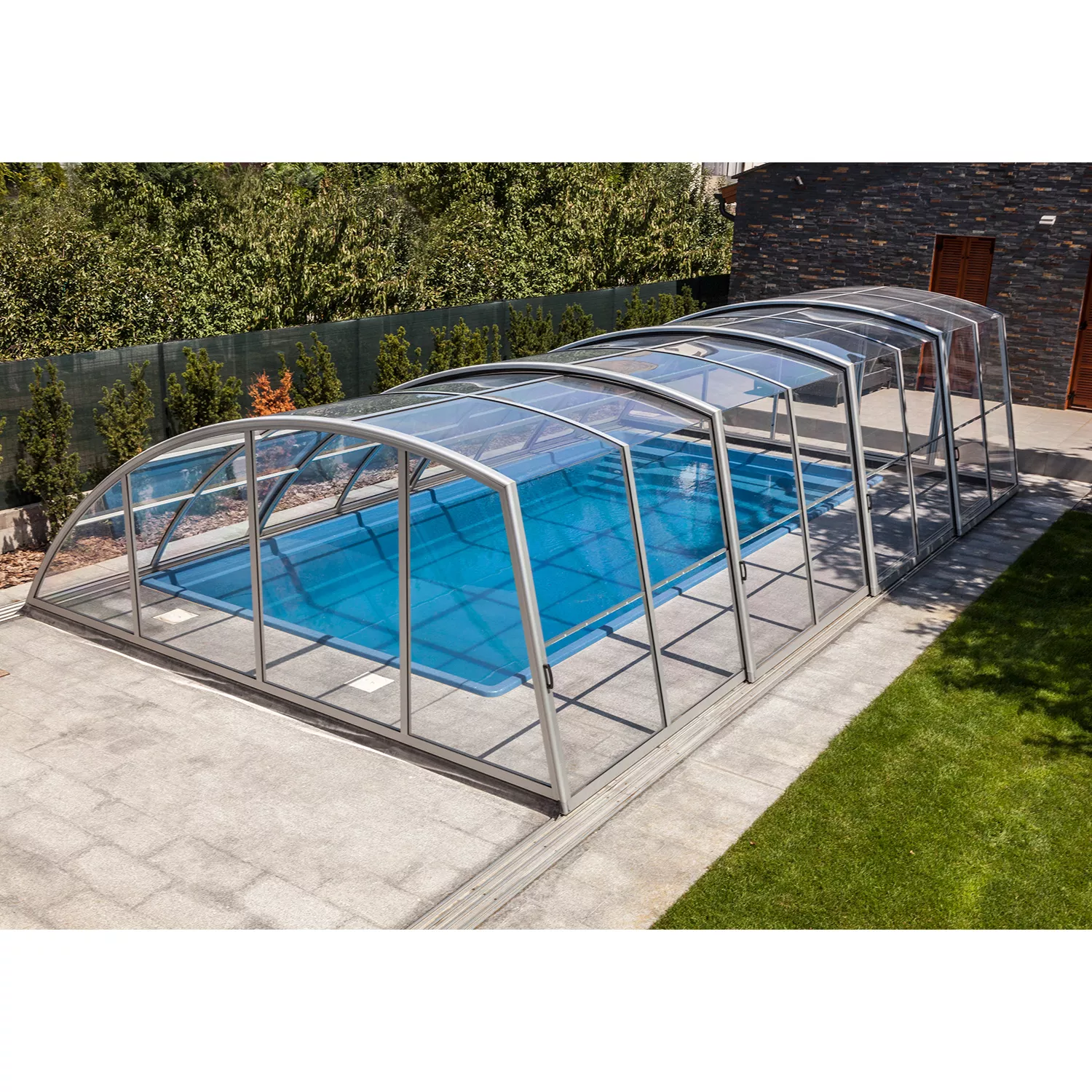 Schwimmbadüberdachung Practic Plus 8,00 x 4,00 x 2,10 m